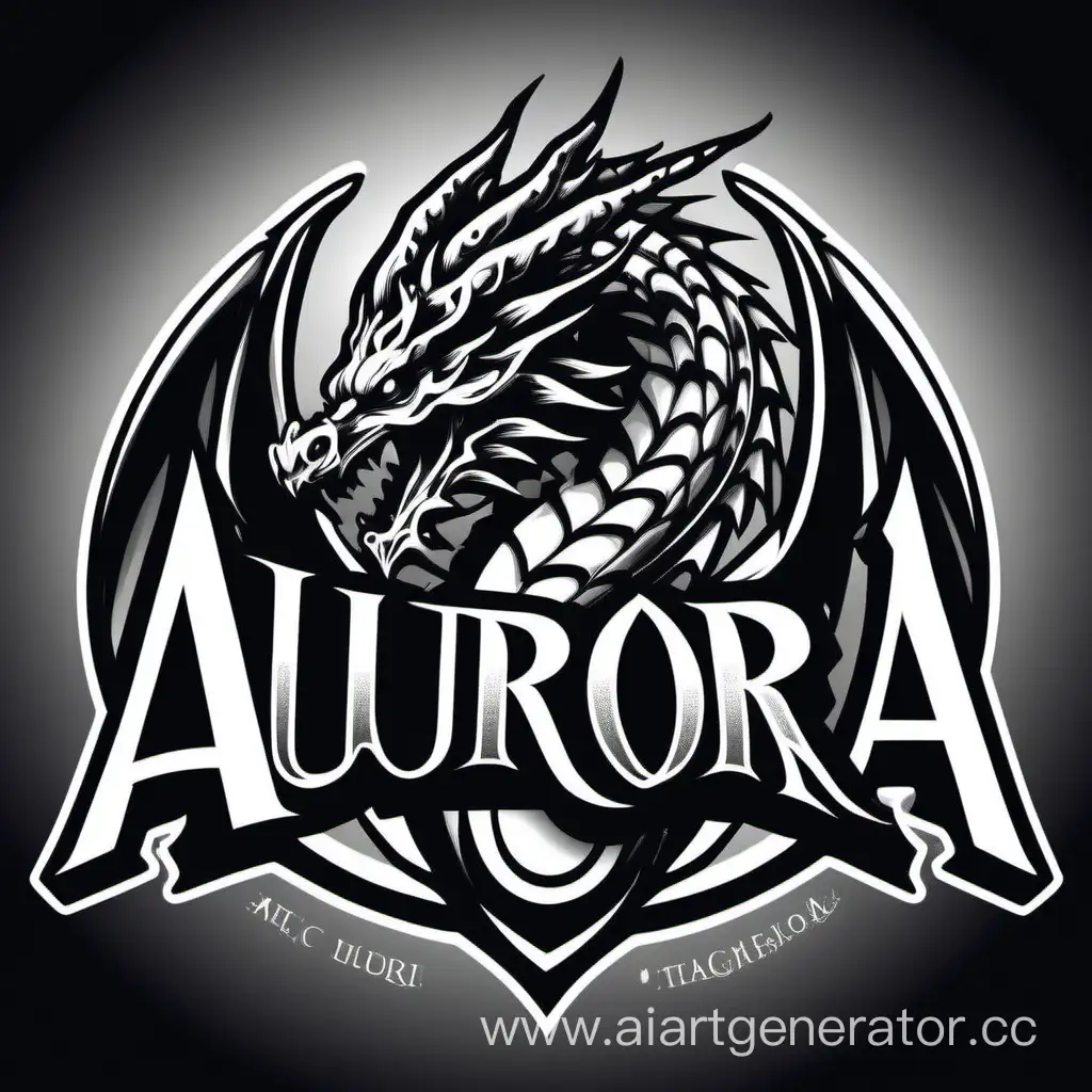AURORA-Team-Logo-Featuring-a-Majestic-Black-and-White-Dragon