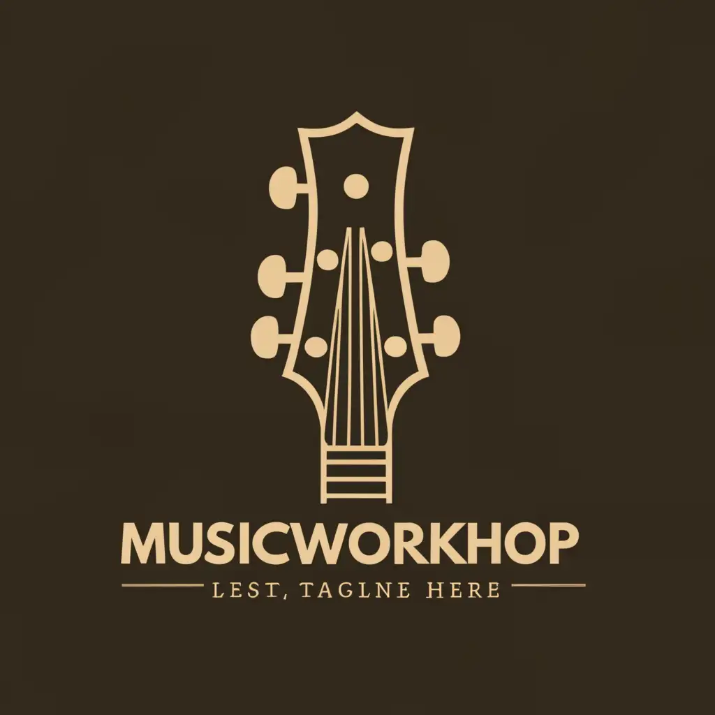 a logo design,with the text "Music Workshop", main symbol:Head Stock Guitar,Moderate,be used in Construction industry,clear background