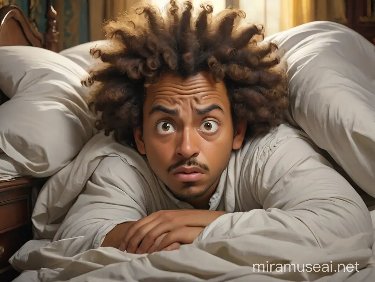 Frightened Alexandre Dumas Surprised in Bed by a Comical Mulatto Man
