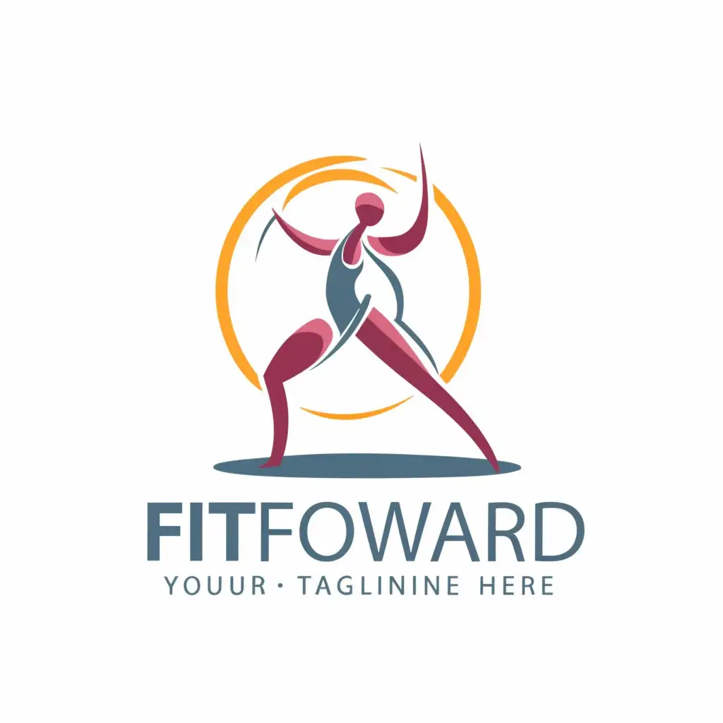 a logo design,with the text 'FitFoward', main symbol:Exercising Woman,Moderate,be used in Technology industry,clear background and remove the motto