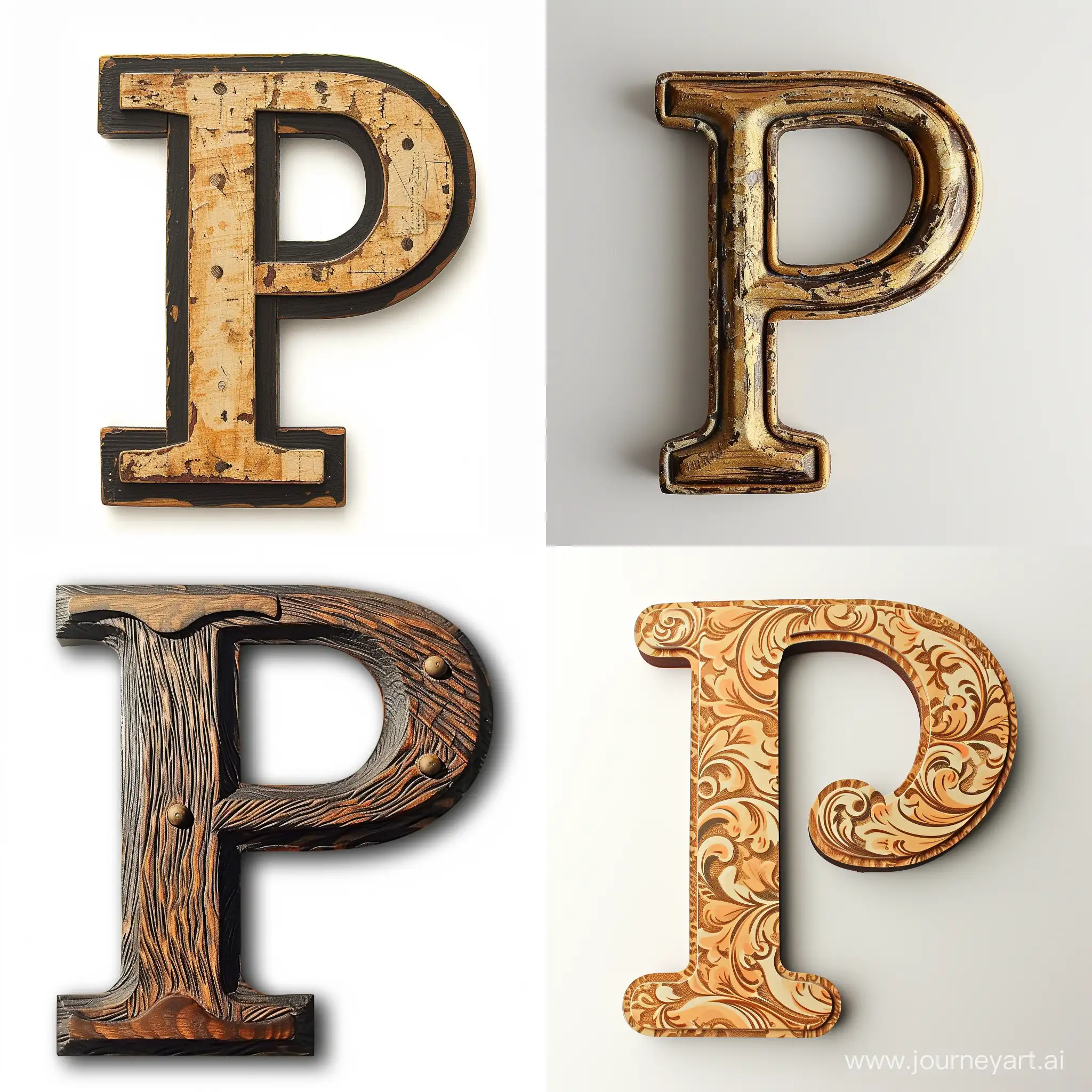 Vibrant-Letter-P-Art-with-3D-Effects-and-Geometric-Patterns