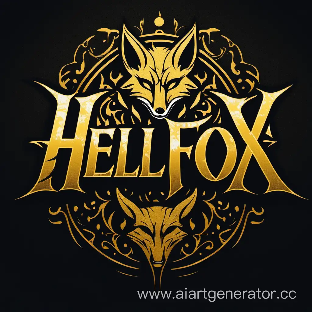 hell fox- welcome/ logo gold and black