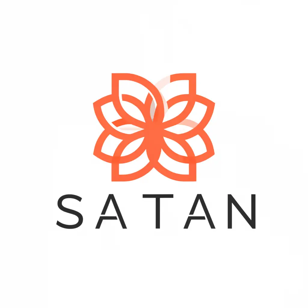 a logo design,with the text "SATAN", main symbol:Flowers,Minimalistic,be used in Internet industry,clear background