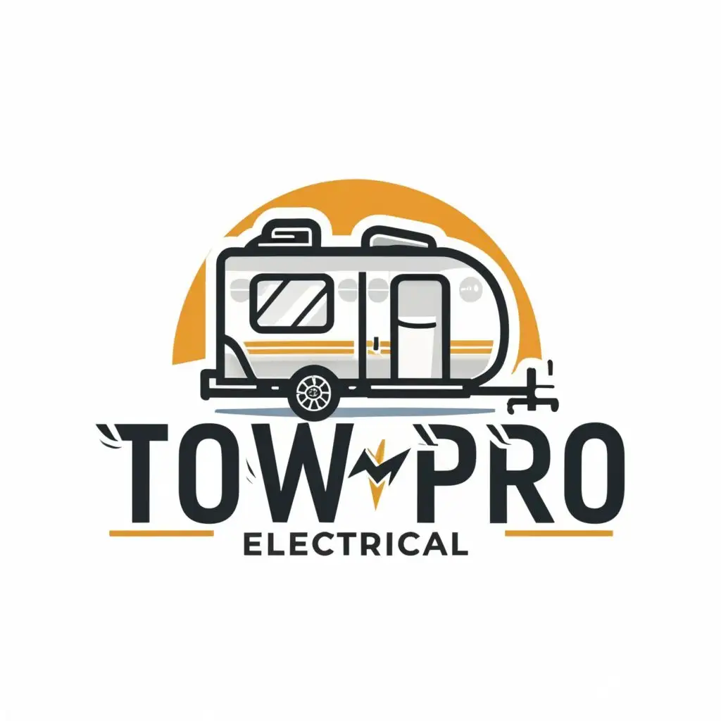 logo, Trailer, Caravan, Trust, Australia, with the text "Tow Pro Electrical", typography, be used in Travel industry