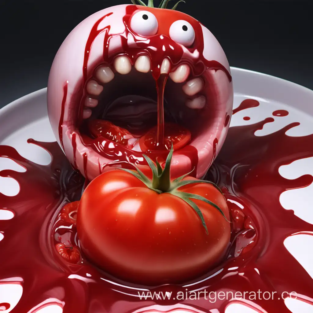Creepy-Tomato-Breast-Horror-with-Juicy-Blood