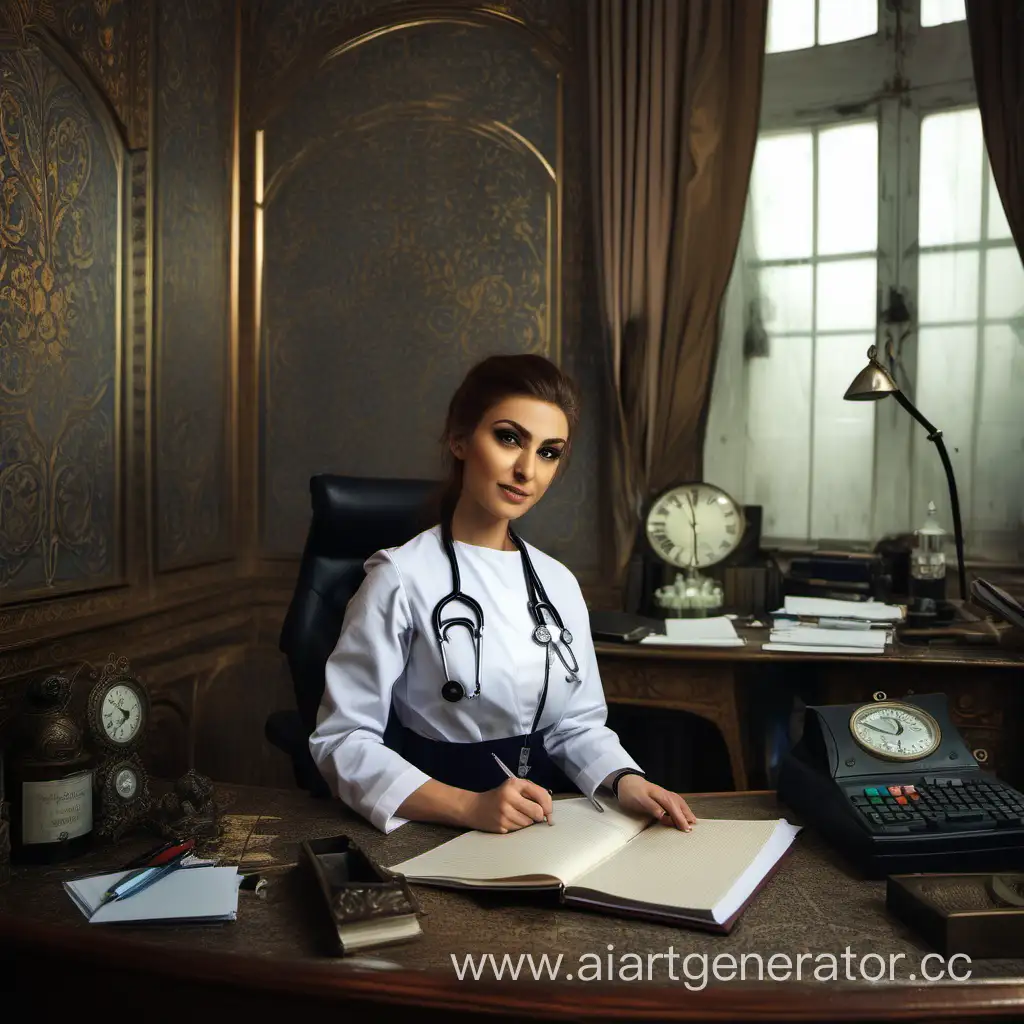 Chechen-Doctor-in-Enchanted-Office-Setting