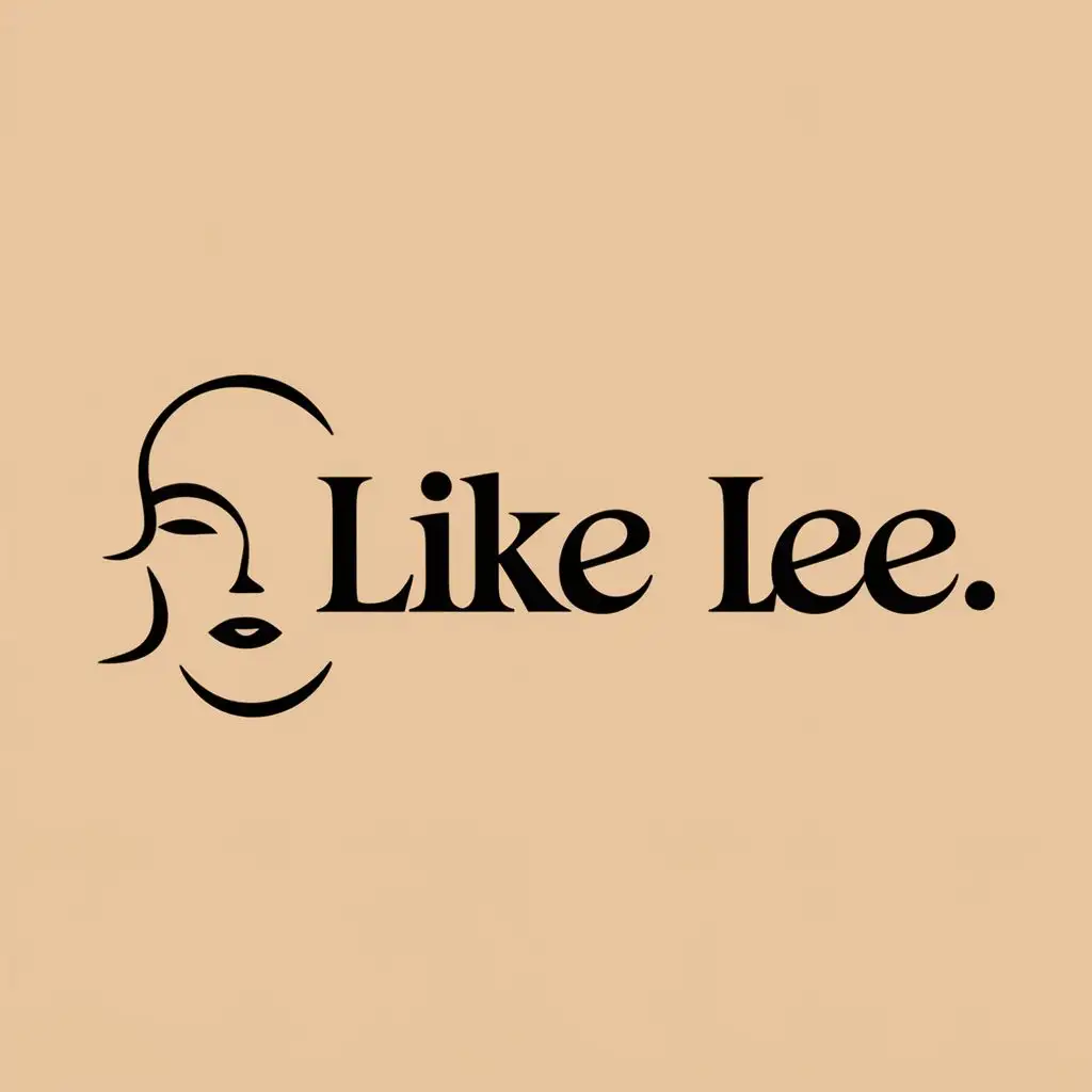 logo, a woman face outline, with the text "Like Lee", typography