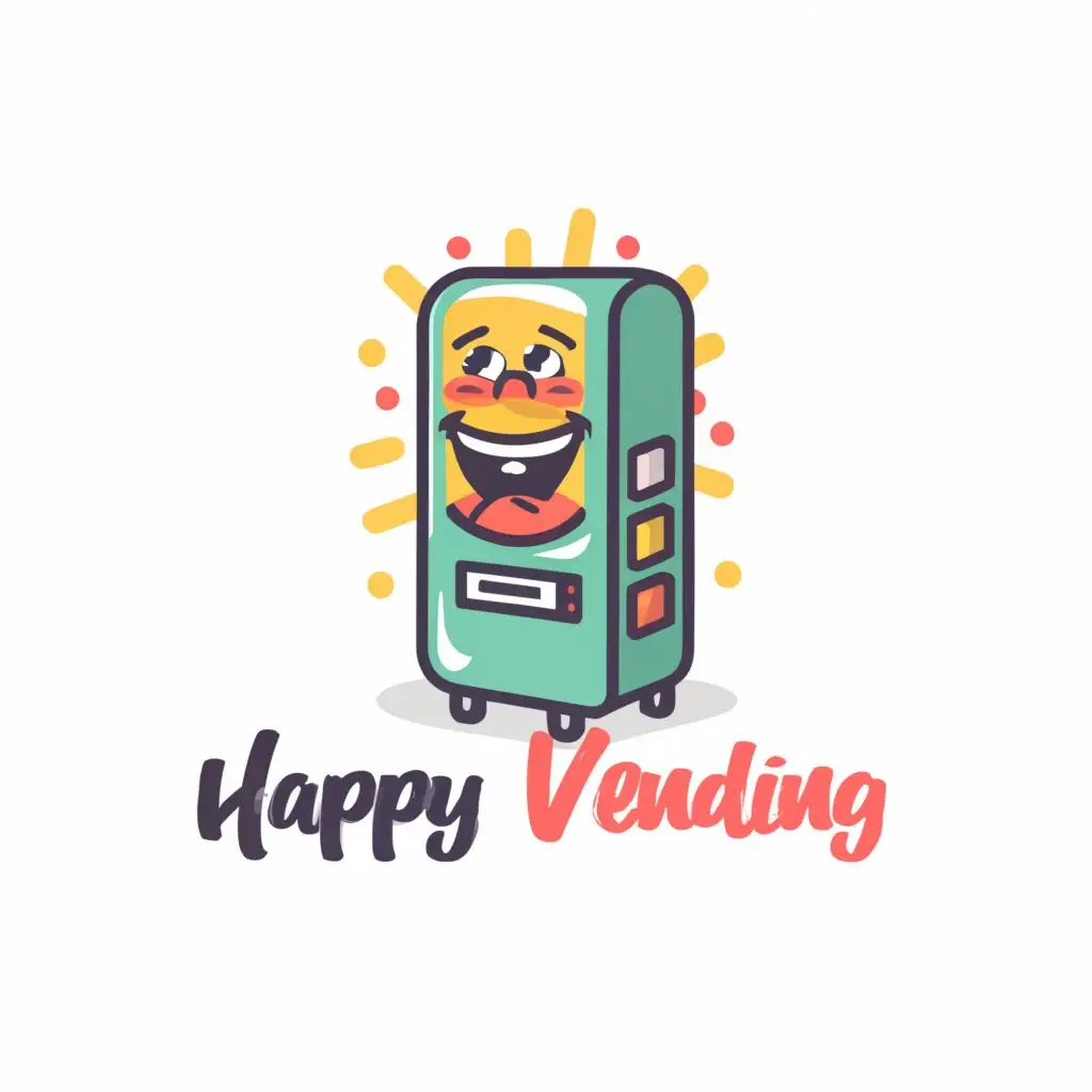 a logo design,with the text "happy vending", main symbol:vending machine,Moderate,clear background