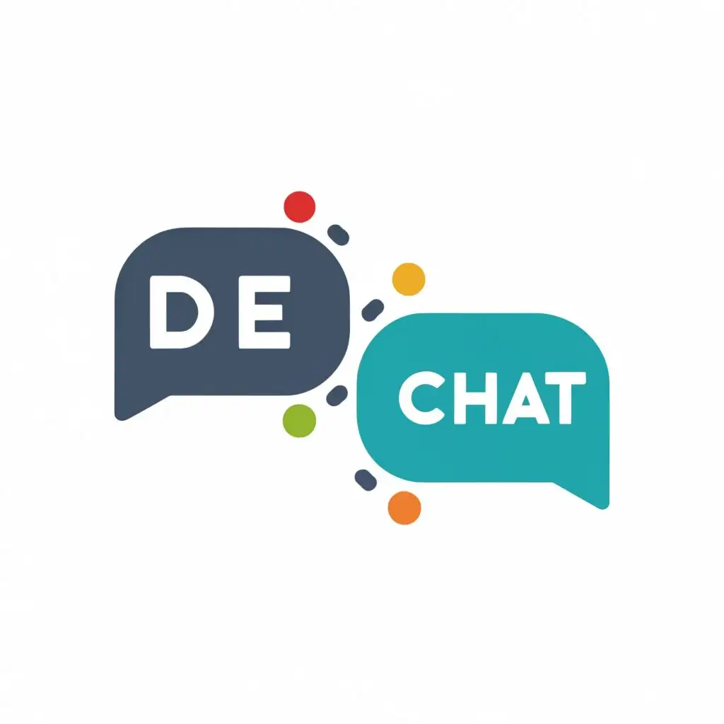 logo, ChatRoom, with the text "DEChat", typography