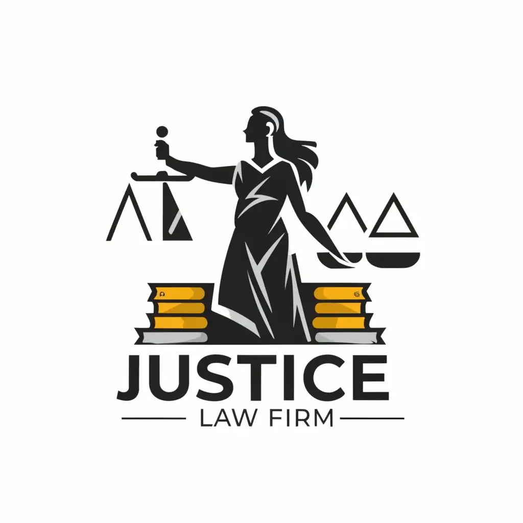 a logo design,with the text "Justice law firm", main symbol:Lawyer,Moderate,be used in Legal industry,clear background