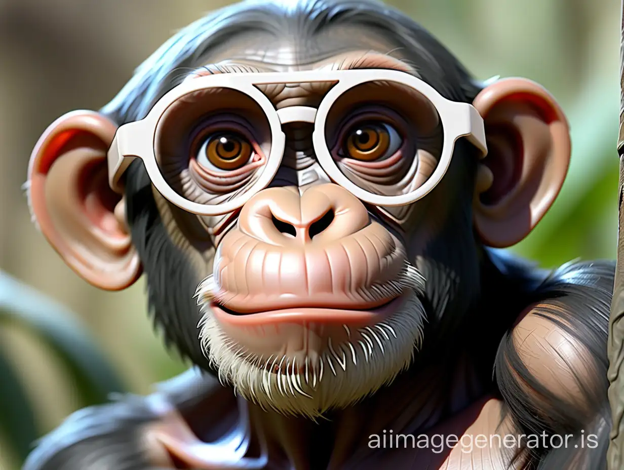 Blind-Mute-and-Deaf-Chimpanzee-with-Glasses