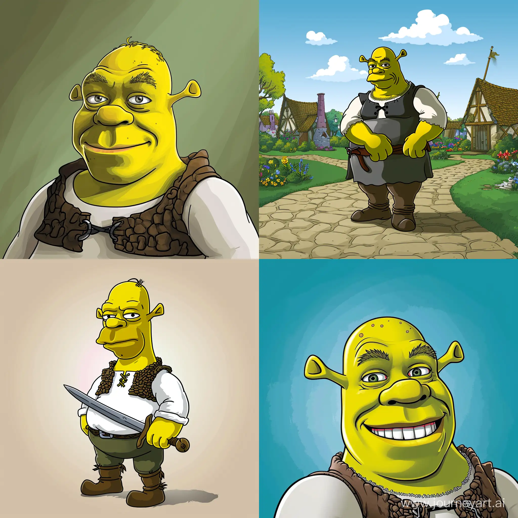 Shrek-in-Simpsons-Style-Digital-Art