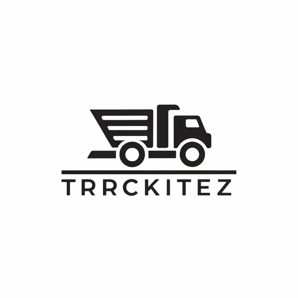 a logo design,with the text "TruckItEZ ", main symbol:dump truck,Minimalistic,be used in Construction industry,clear background
