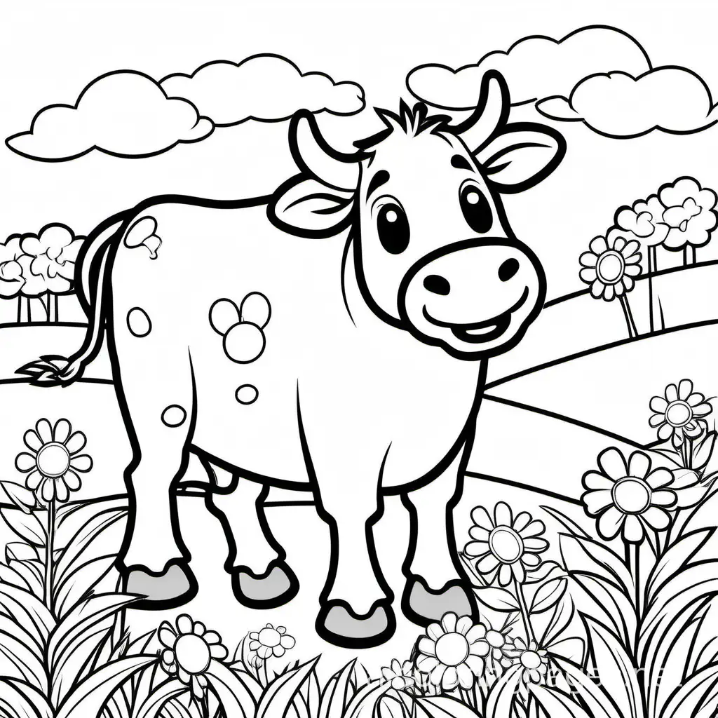 Cheerful-Cow-Coloring-Page-Simple-Line-Art-for-Kids