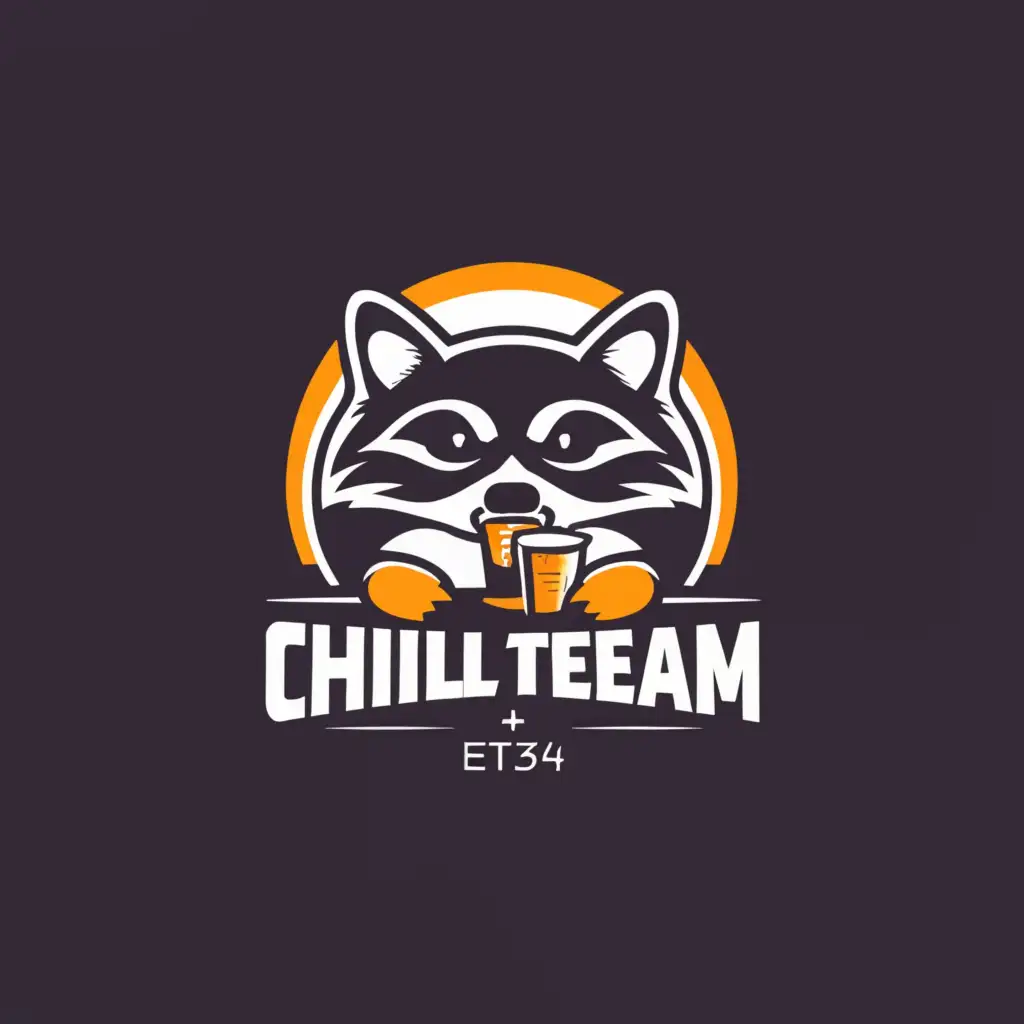 a logo design,with the text "Chill_team", main symbol:Raccoon,Умеренный,be used in Образование industry,clear background