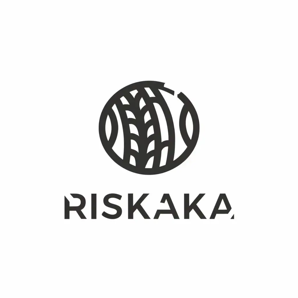 a logo design,with the text "Riskaka", main symbol:rice cake,Minimalistic,be used in Technology industry,clear background