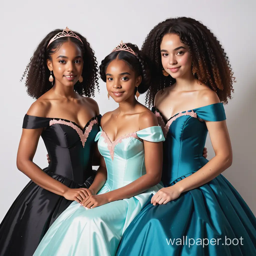 black sisters wearing a ball gown