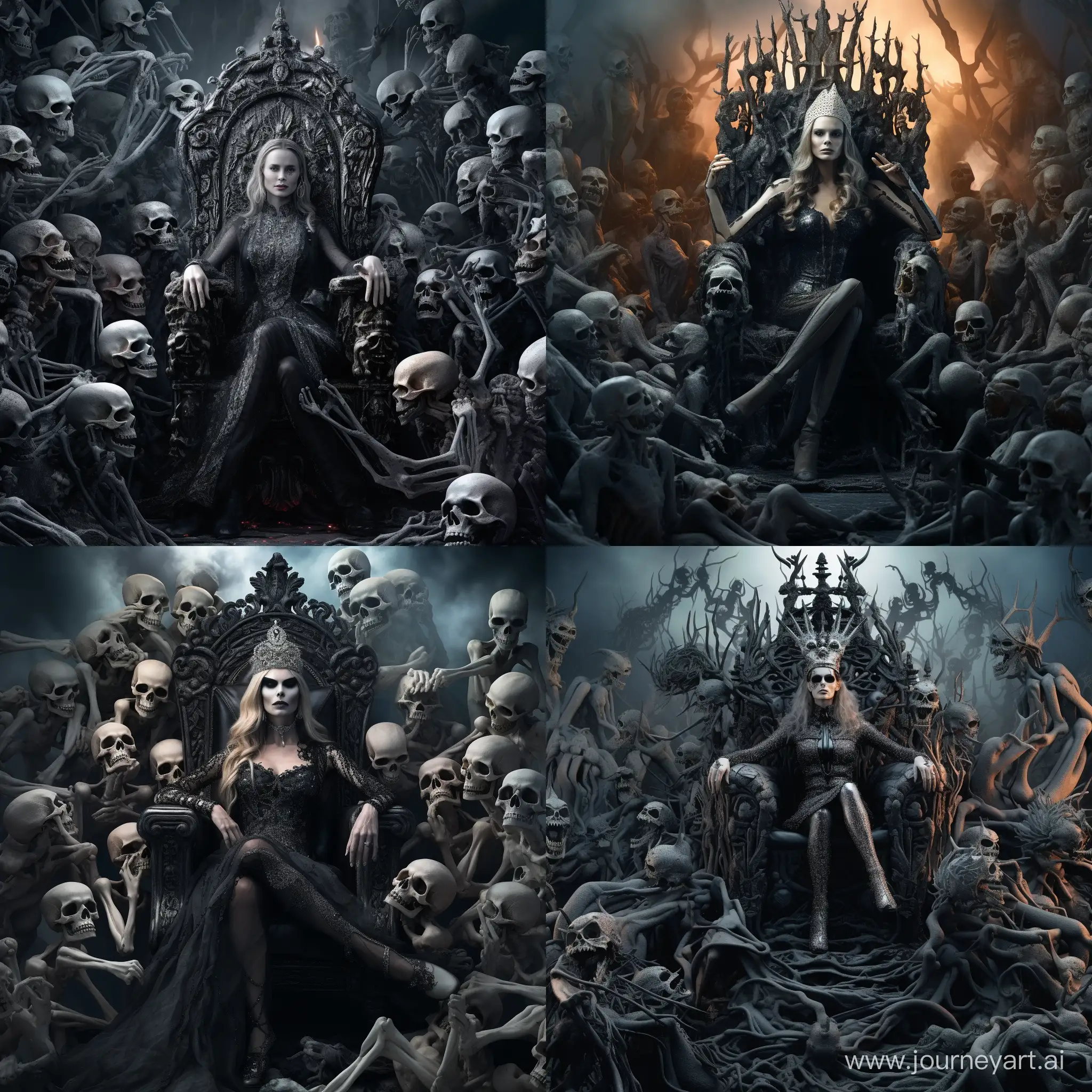 Malevolent-Witch-Queen-on-Throne-of-Skeletons-in-Stunning-Realism