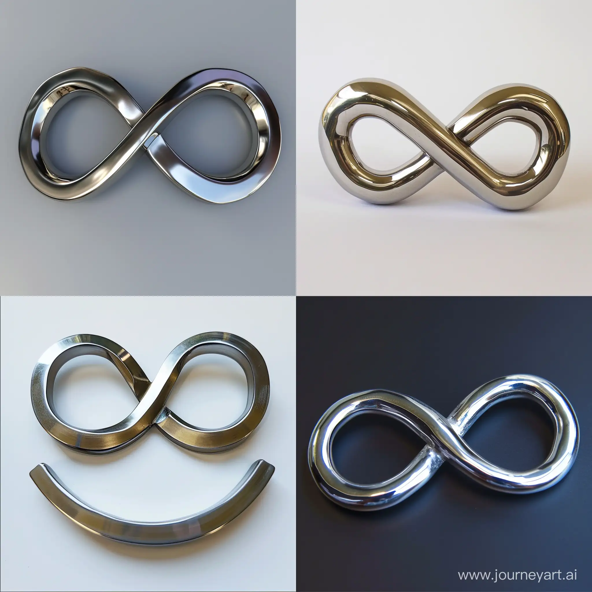 infinity symbol made from stainless steel