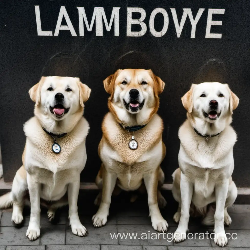 Adorable-Dogs-Posing-with-Custom-Lambovye-Tags