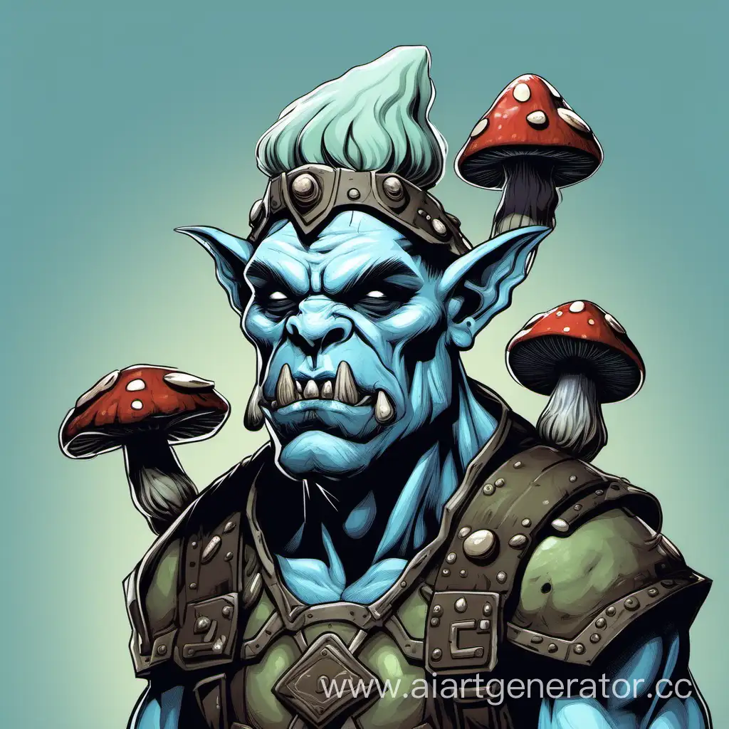 Enchanting-Pale-Blue-Orc-with-Mushroom-Crown