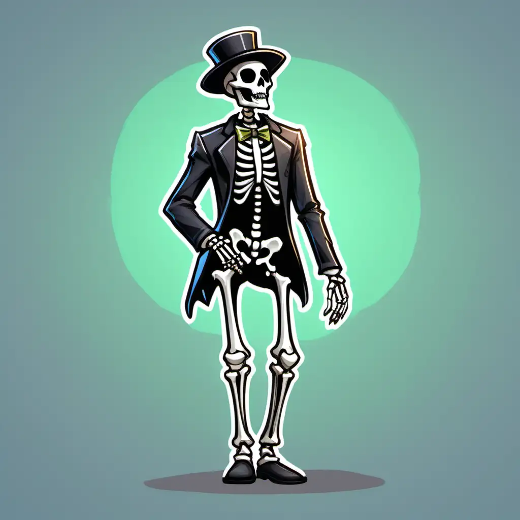 Fancy Skeleton. Emote Style.