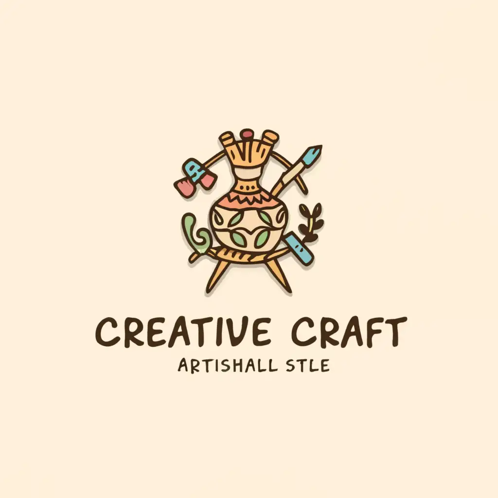 a logo design,with the text "Creative craft", main symbol:application  handmade old craft  pottery and knitting and perfume making products and teaching classe,Moderate,be used in Internet industry,clear background