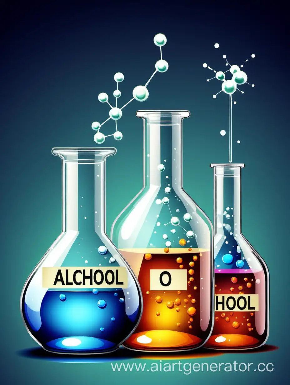 Chemistry-Illustration-Jars-with-Liquid-Alcohol-Molecules