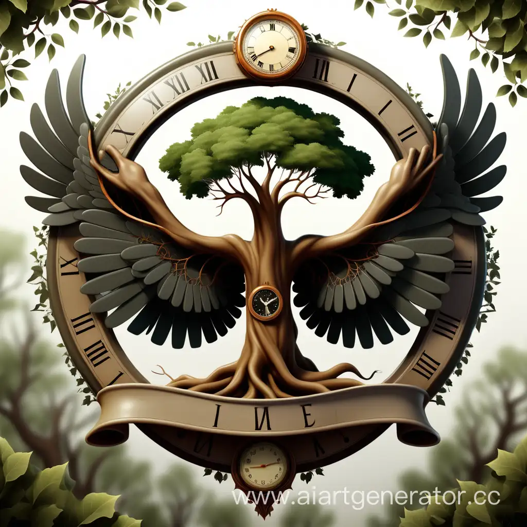 TimeHolding-Tree-Emblem-with-Wings-and-Branches