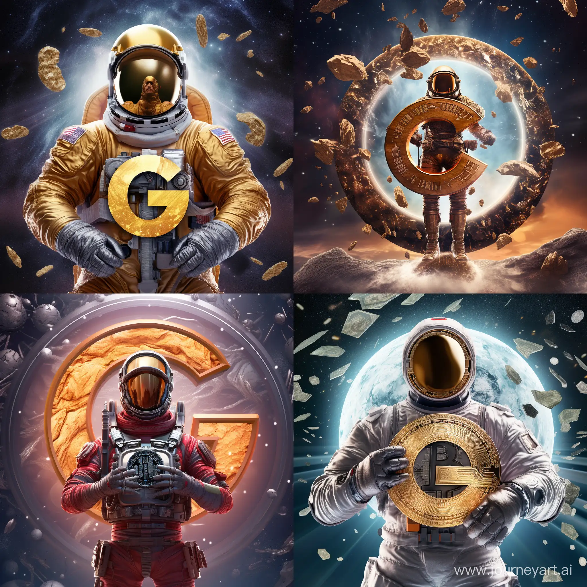 Cryptocurrency-Cosmonaut-Floating-with-Letter-G-in-Space