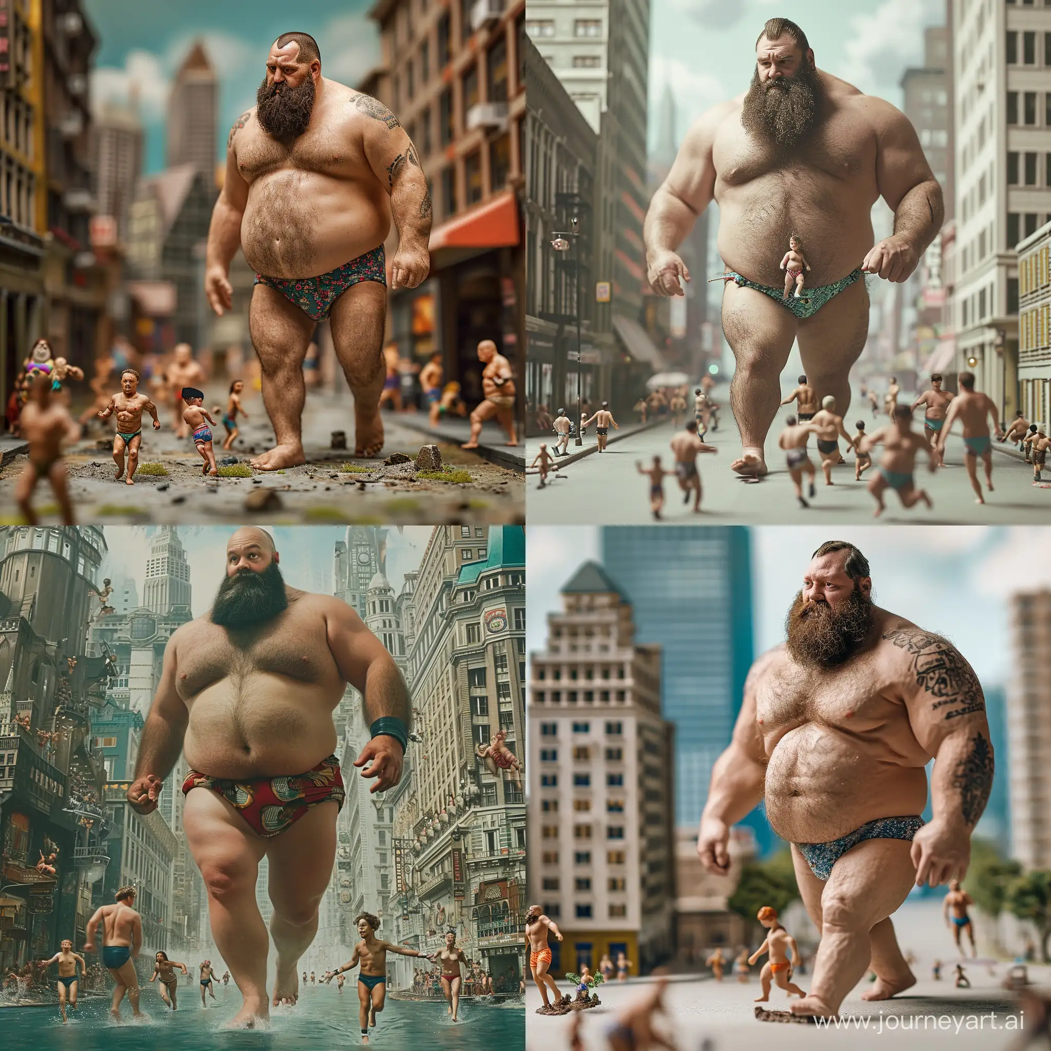 Brawny-Wrestler-Strolls-Through-Mini-Metropolis