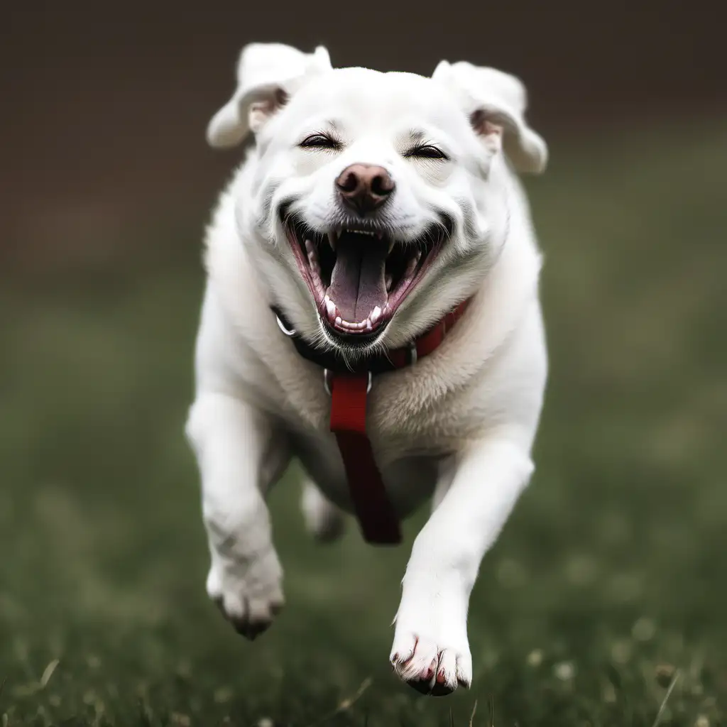 Joyful Dog Playing in Sunlit Meadow