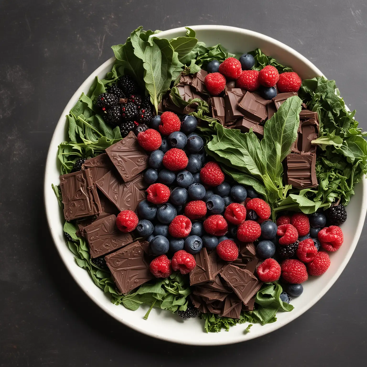  berries, dark chocolate, and leafy greens