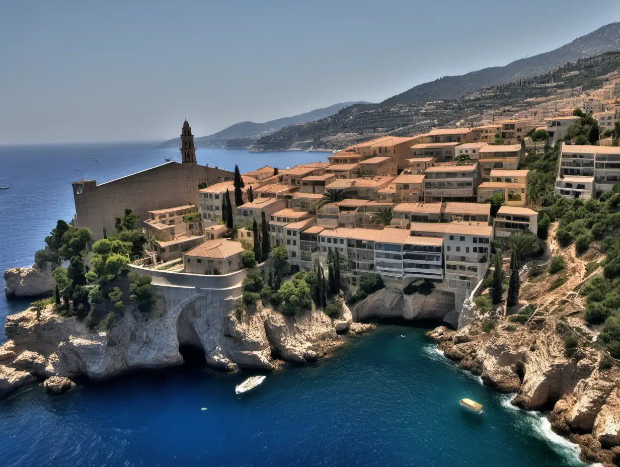 Picturesque Mediterranean Coastline Scenery with Azure Waters and Cliffside Villages