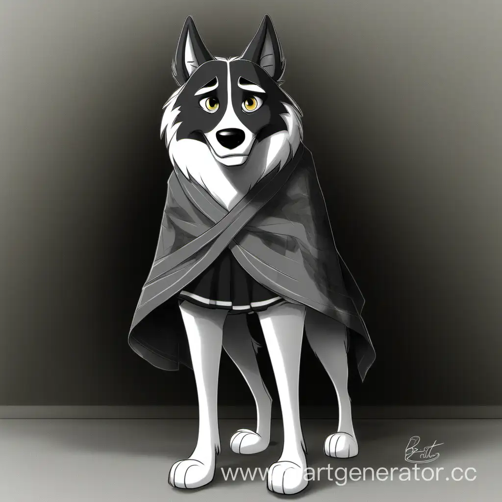 Balto-Wearing-a-Skirt-Playful-Husky-Dog-Dressed-in-a-Skirt