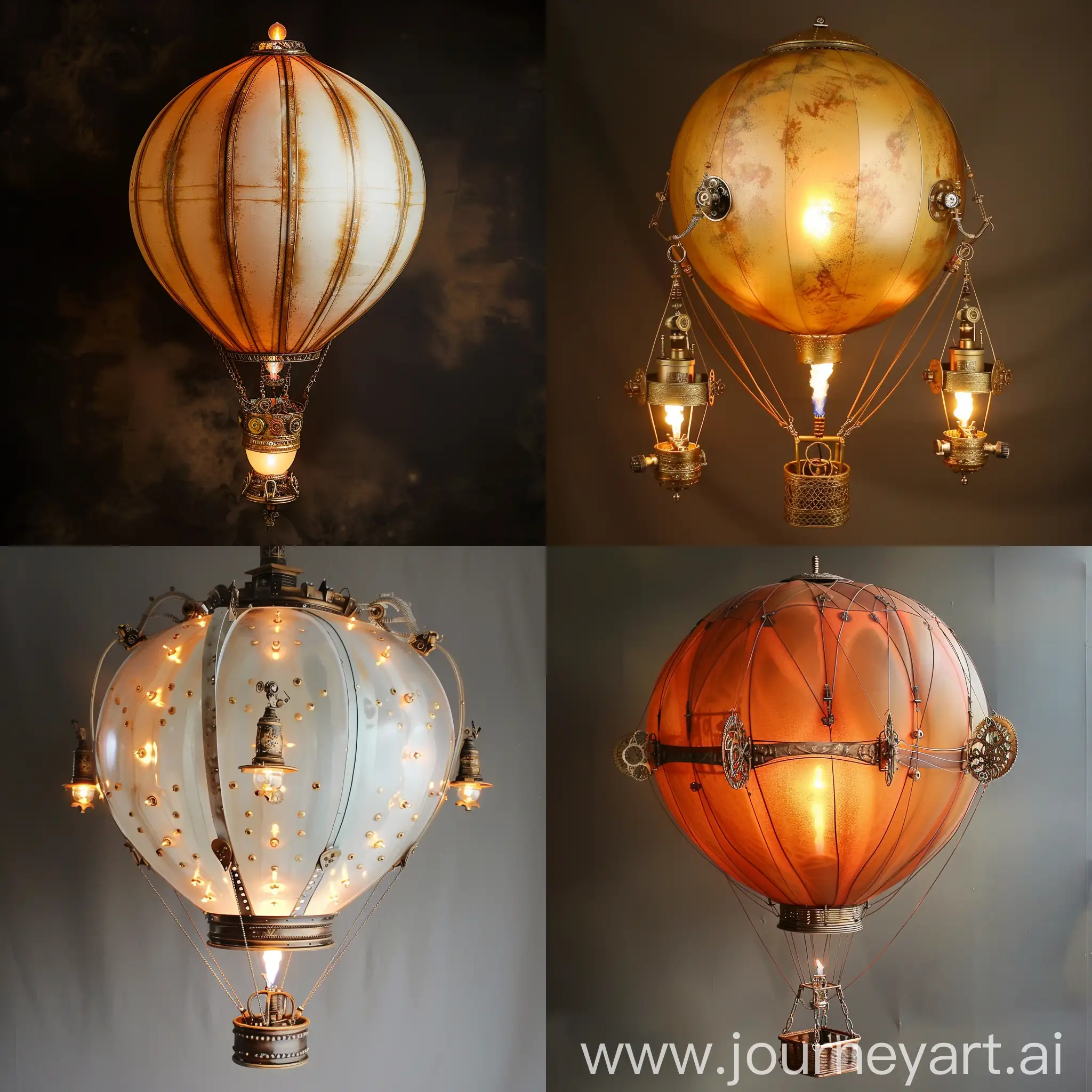 Steampunk-Air-Balloon-with-Luminaire-and-Torchiere