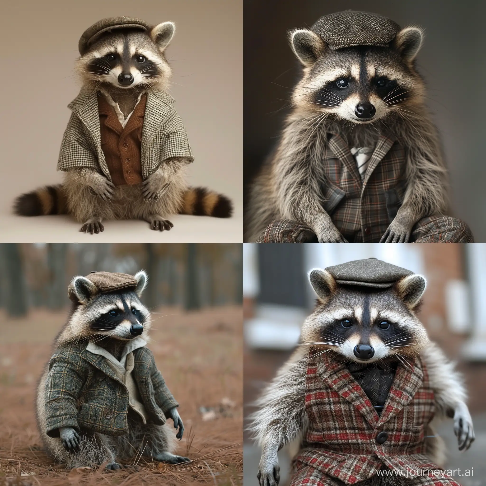 Stylish-Raccoon-in-Fashionable-Cap-and-Clothes