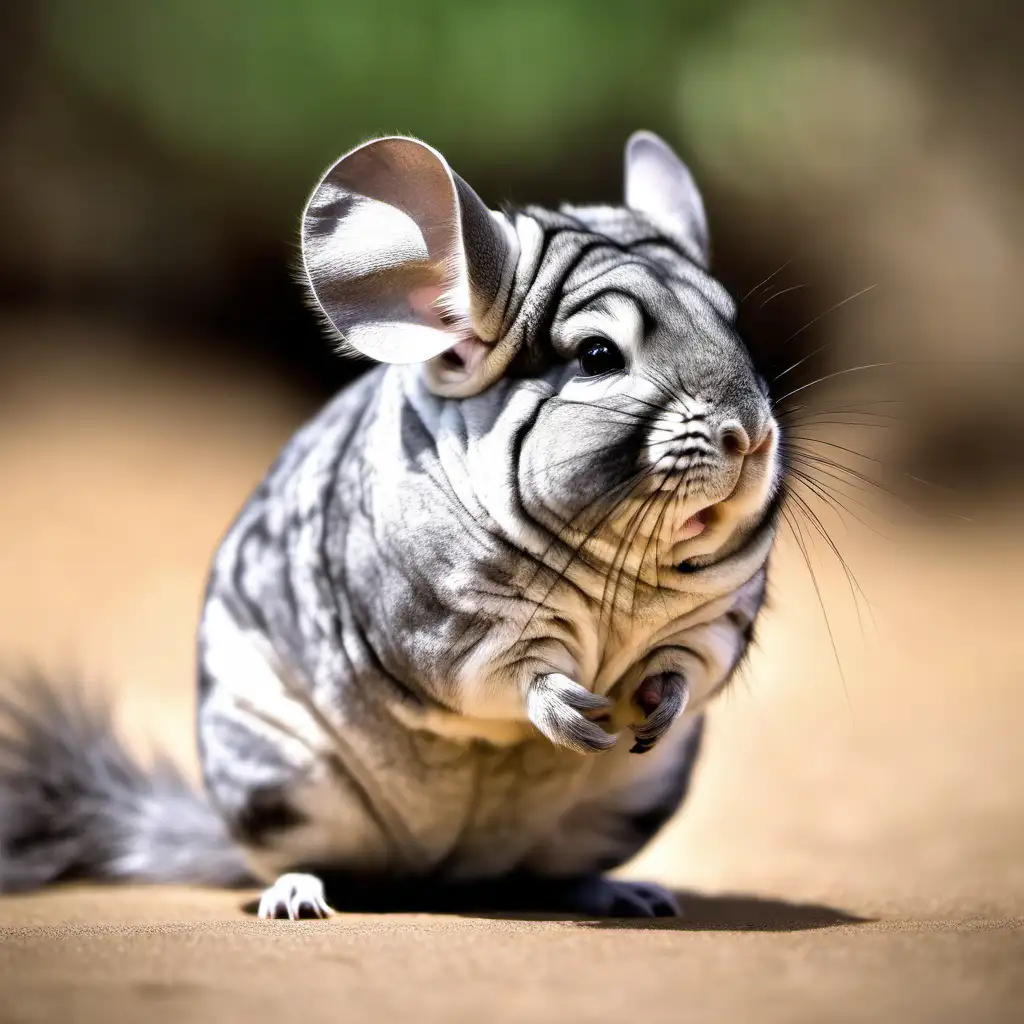 Adorable Curious Chinchilla Embarks on a Whimsical Journey