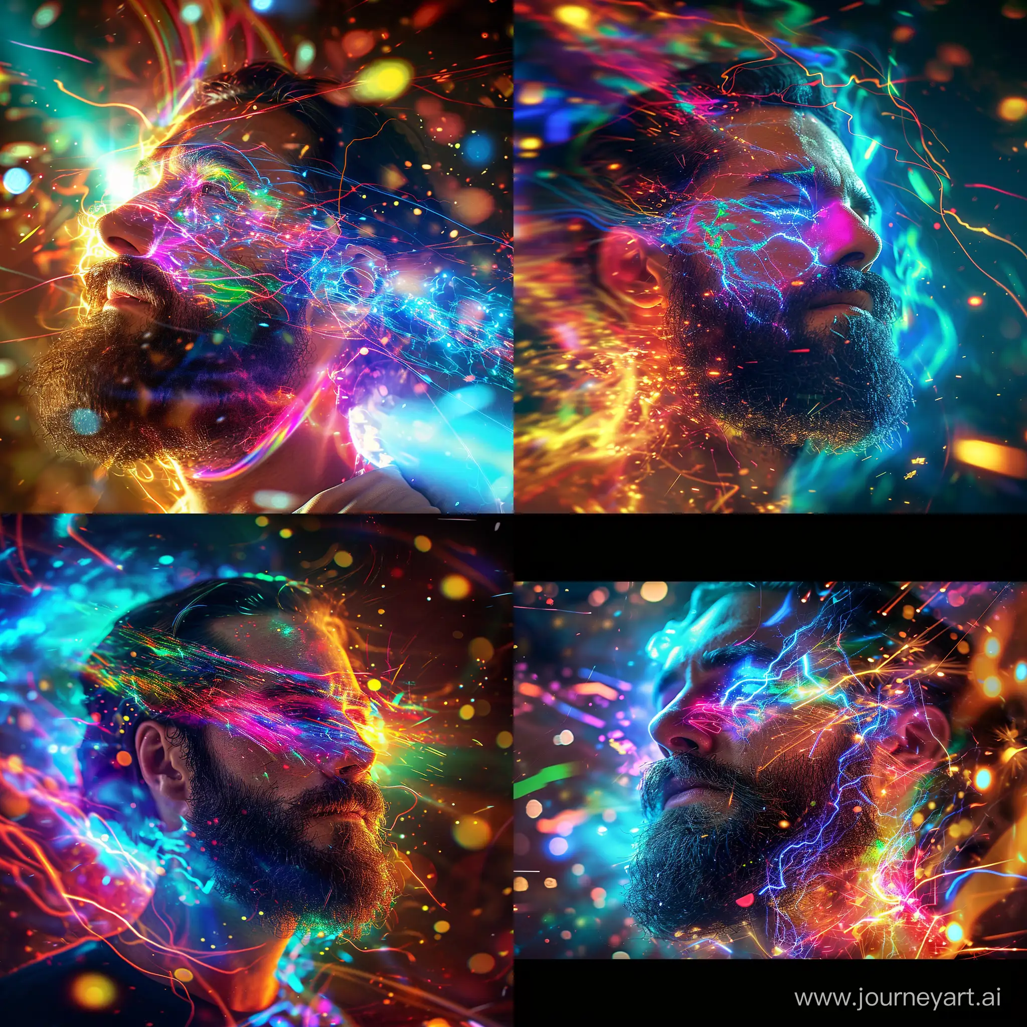 https://i.postimg.cc/h4byd3V2/1704970717767-4.png a bearded man with colorful lights and energy surrounding him, --v 6