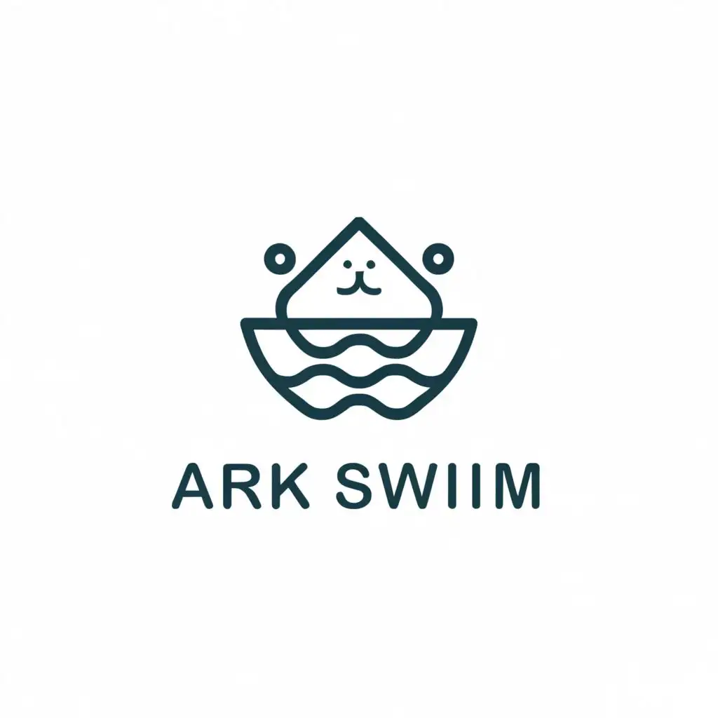 a logo design,with the text "Ark Swim", main symbol:children ARK,Minimalistic,be used in Education industry,clear background