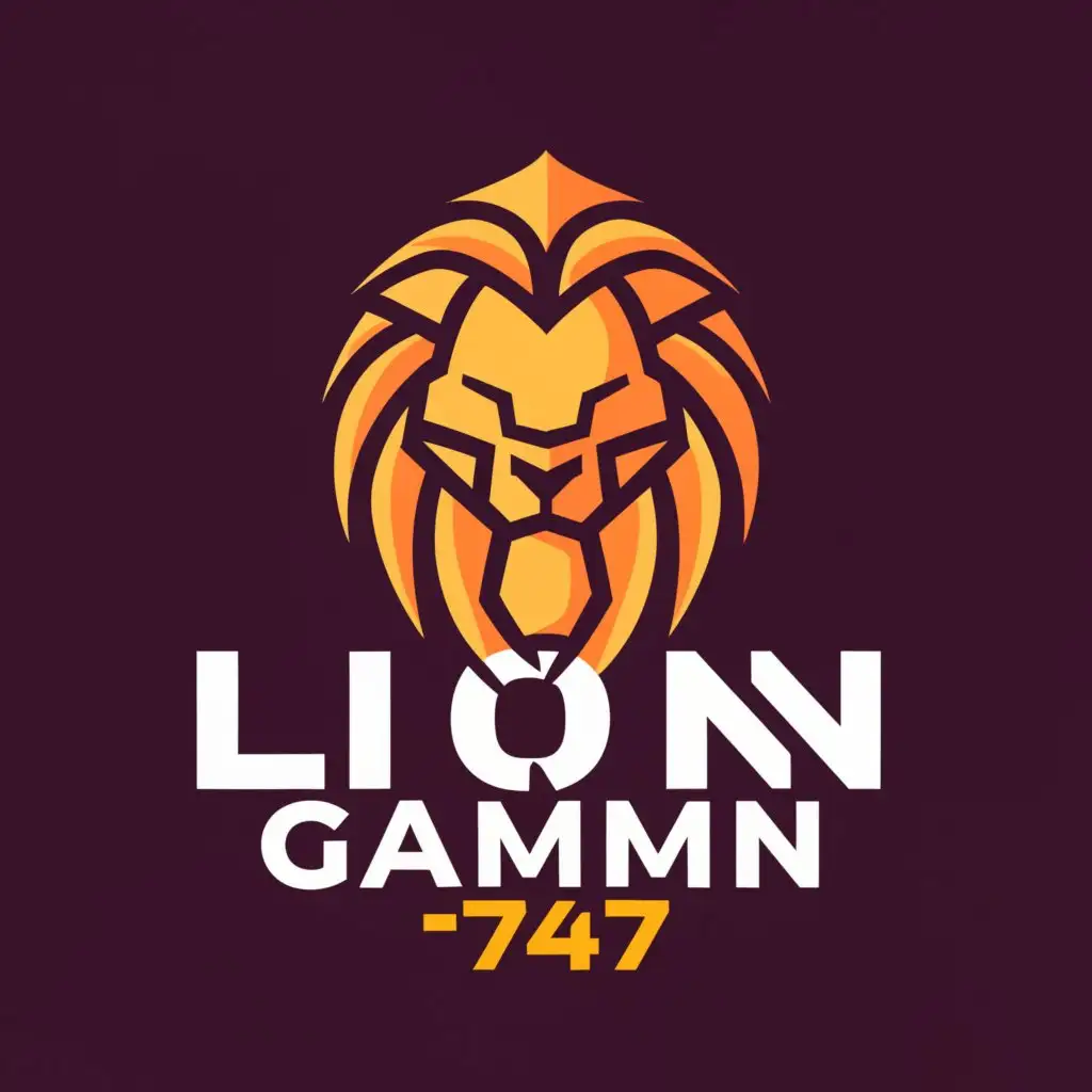 a logo design,with the text "Liongamin747", main symbol:Lion,Moderate,be used in Entertainment industry,clear background