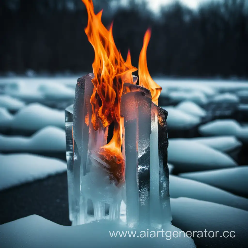 Captivating-Contrast-Fire-Encased-in-Ice-Sculpture