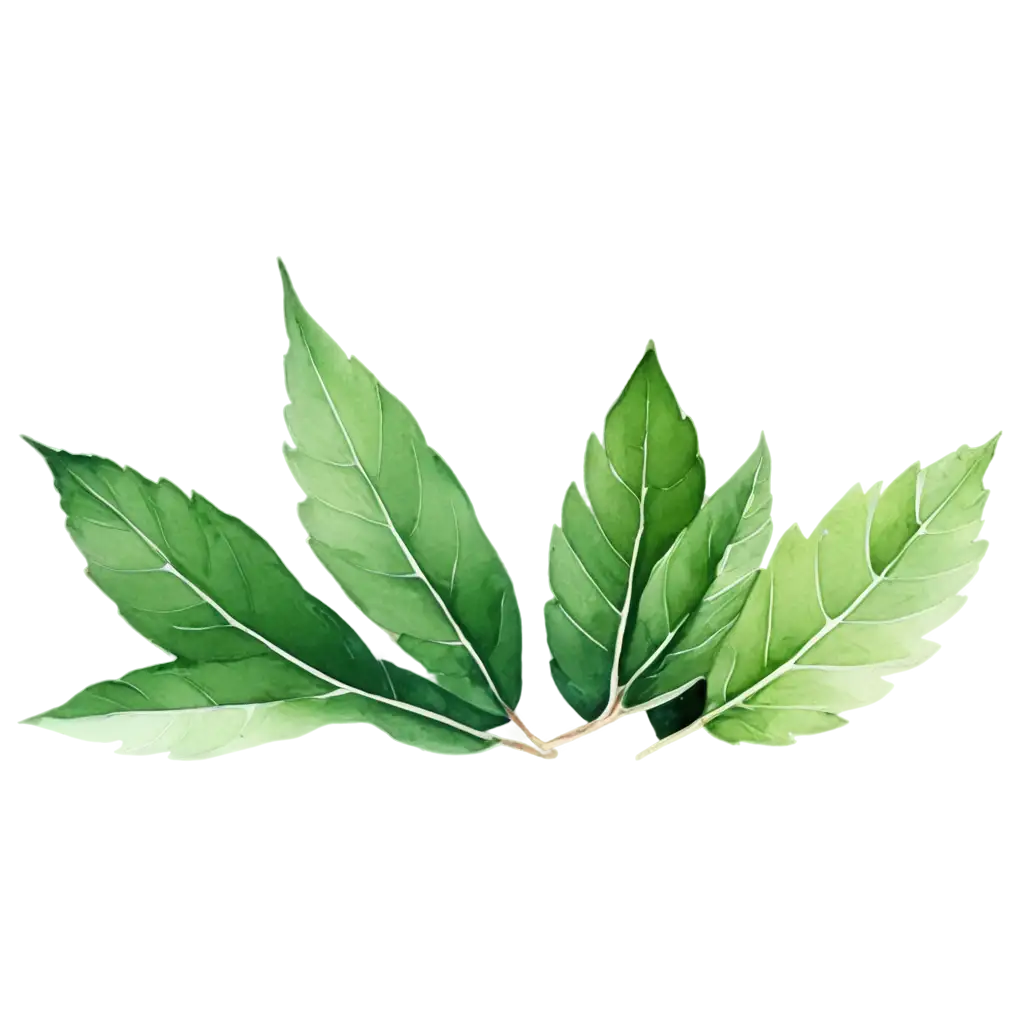 green leaf watercolor
