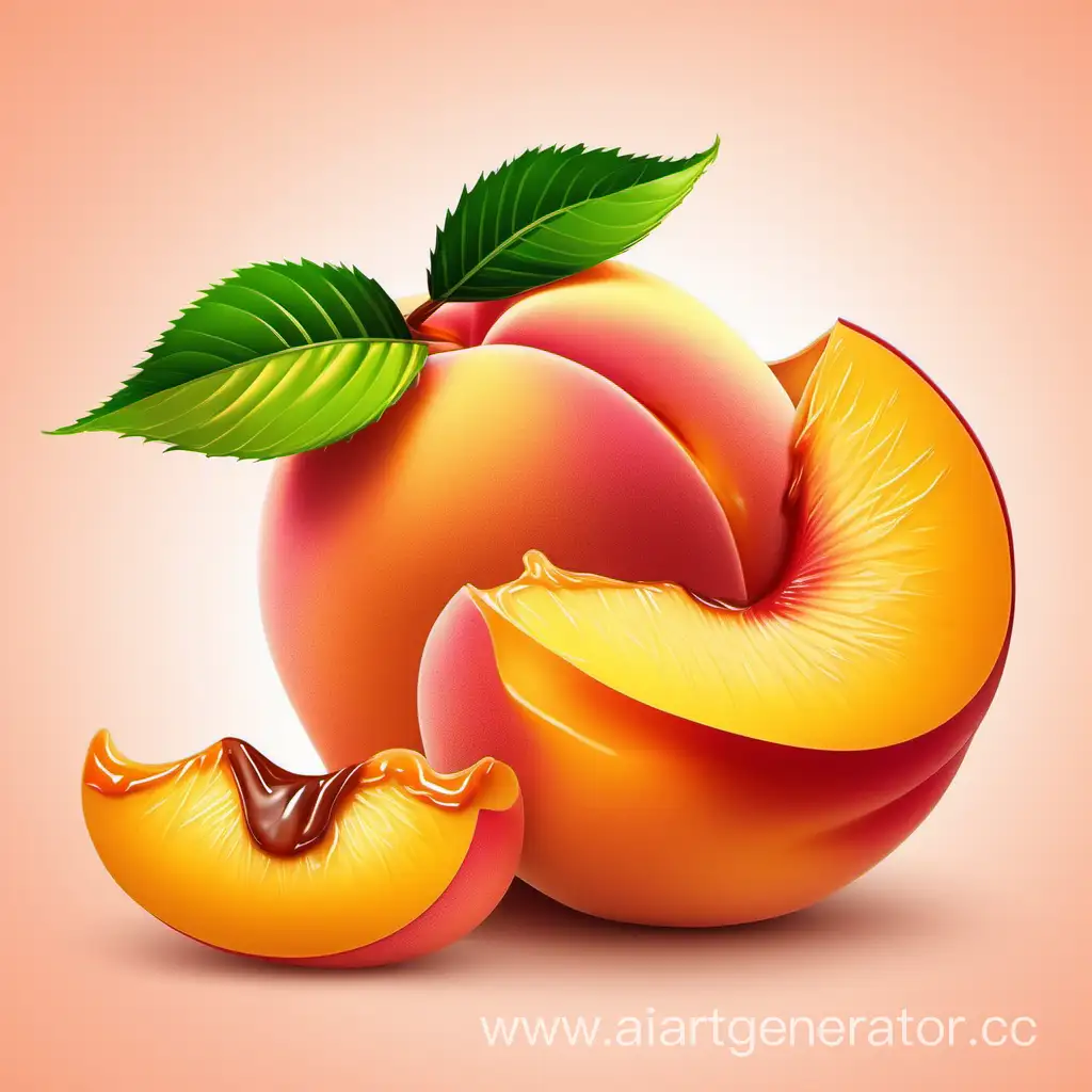 Peach-with-Caramel-A-Sumptuous-Delight-for-Culinary-Design