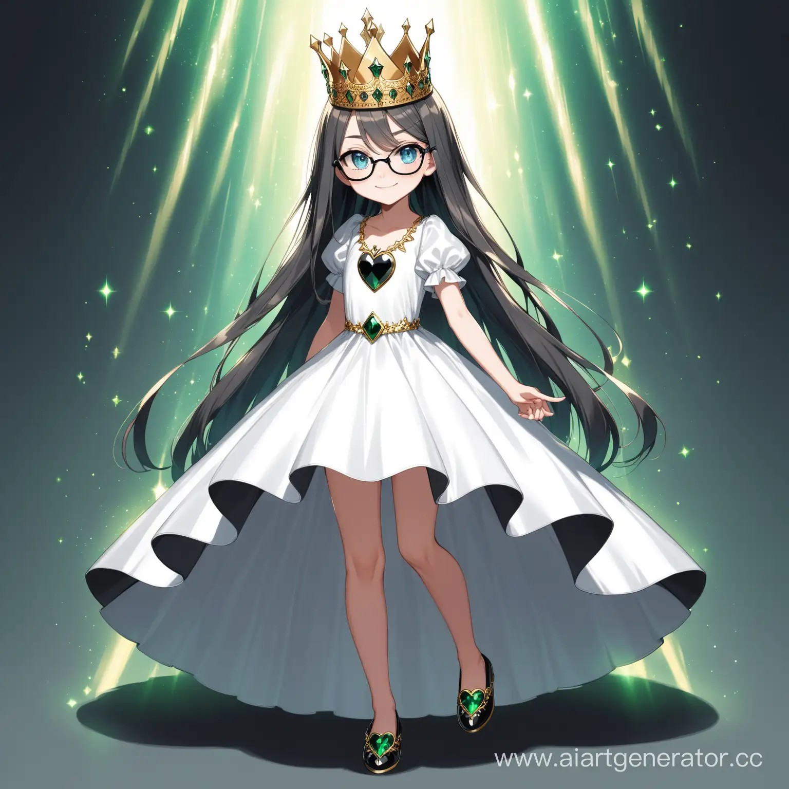 Scheming-Teenage-Queen-in-HeartShaped-Glasses-and-Crystal-Shoes
