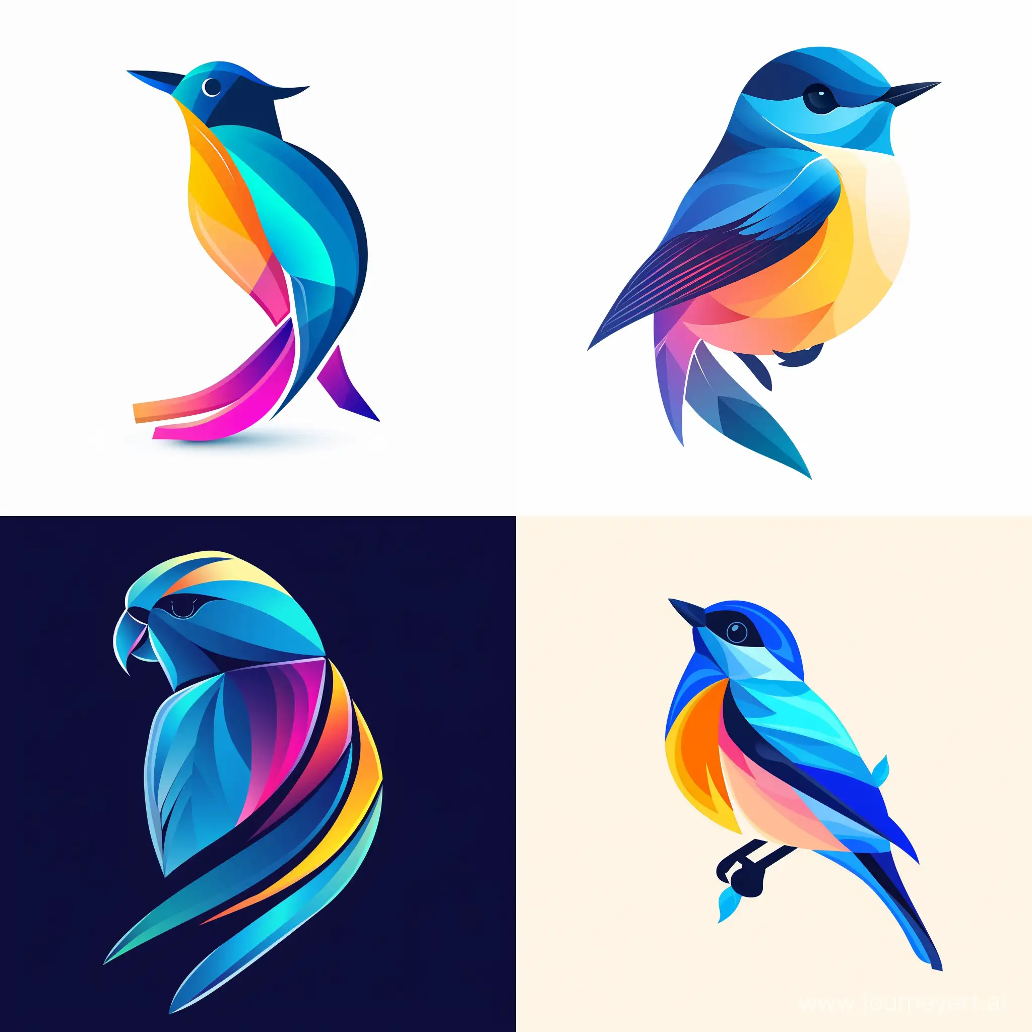 Vibrant-Blue-Bird-Artistic-Logo