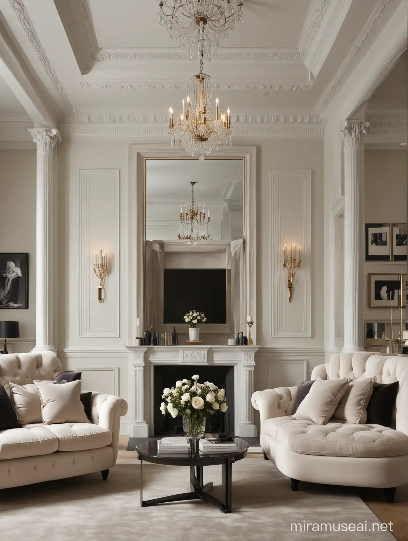London contermporary interior design with classical feature