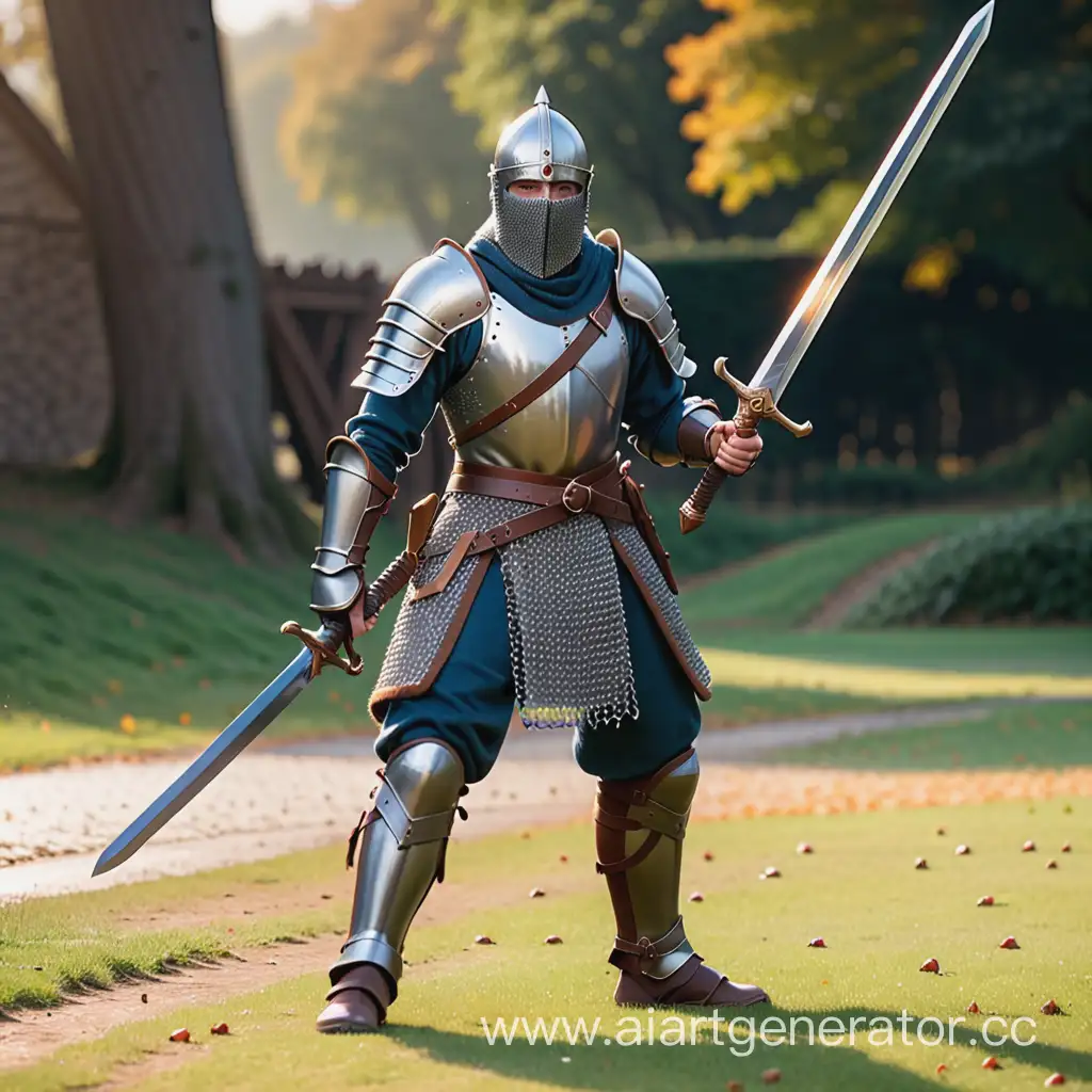 Medieval-Warrior-in-Chainmail-with-Longsword