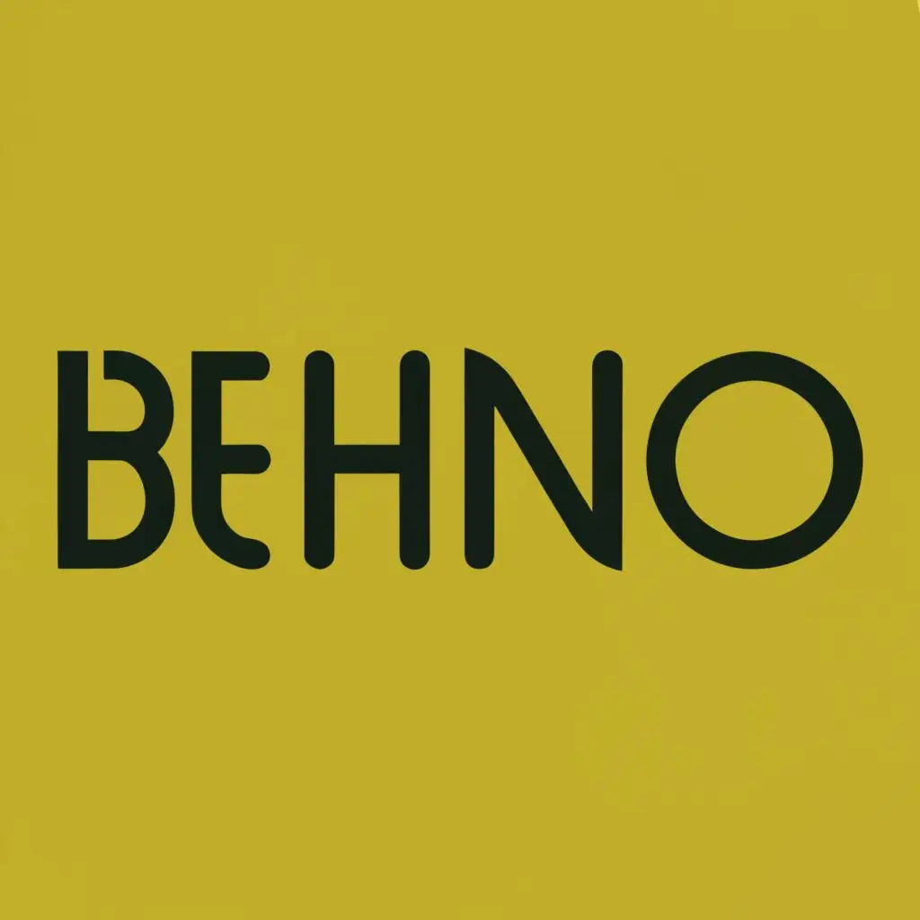 logo, Completely simple and without background, with the text "Behno", typography