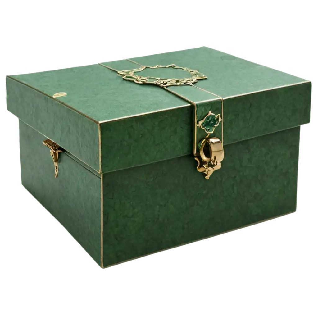 Stunning Pandora Box Design in Greens HighQuality PNG Image | PNG Prompt